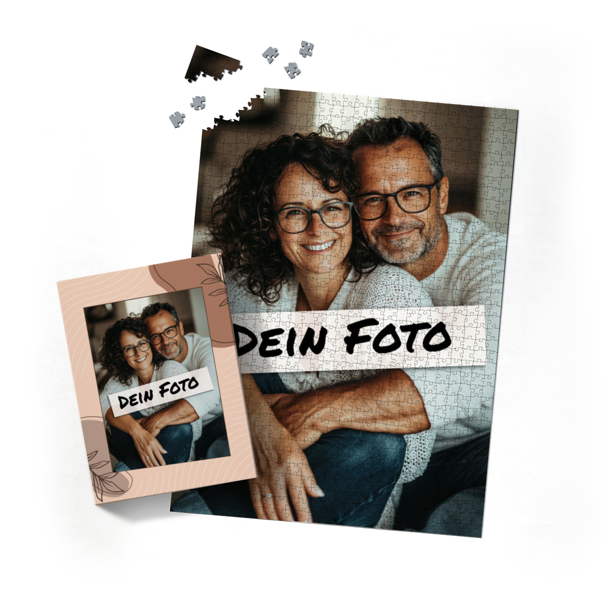 Fotopuzzle mit eigenem Bild - Fotopuzzle selbst gestalten 2000 Teile Hochformat - Schachtel Herbstblätter - 2000 Teile Puzzle mit Foto - Geschenk Geburtstag Herbstblätter 2000 Teile Hoch