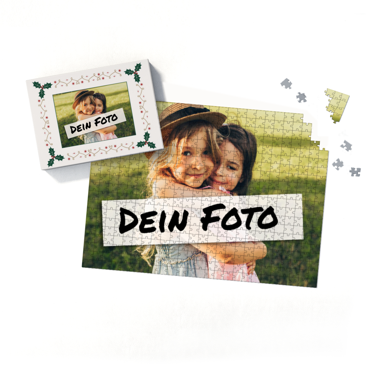 Fotopuzzle 500 Teile personalisiert Erwachsene - Schachtel Weihnachtsbordüre