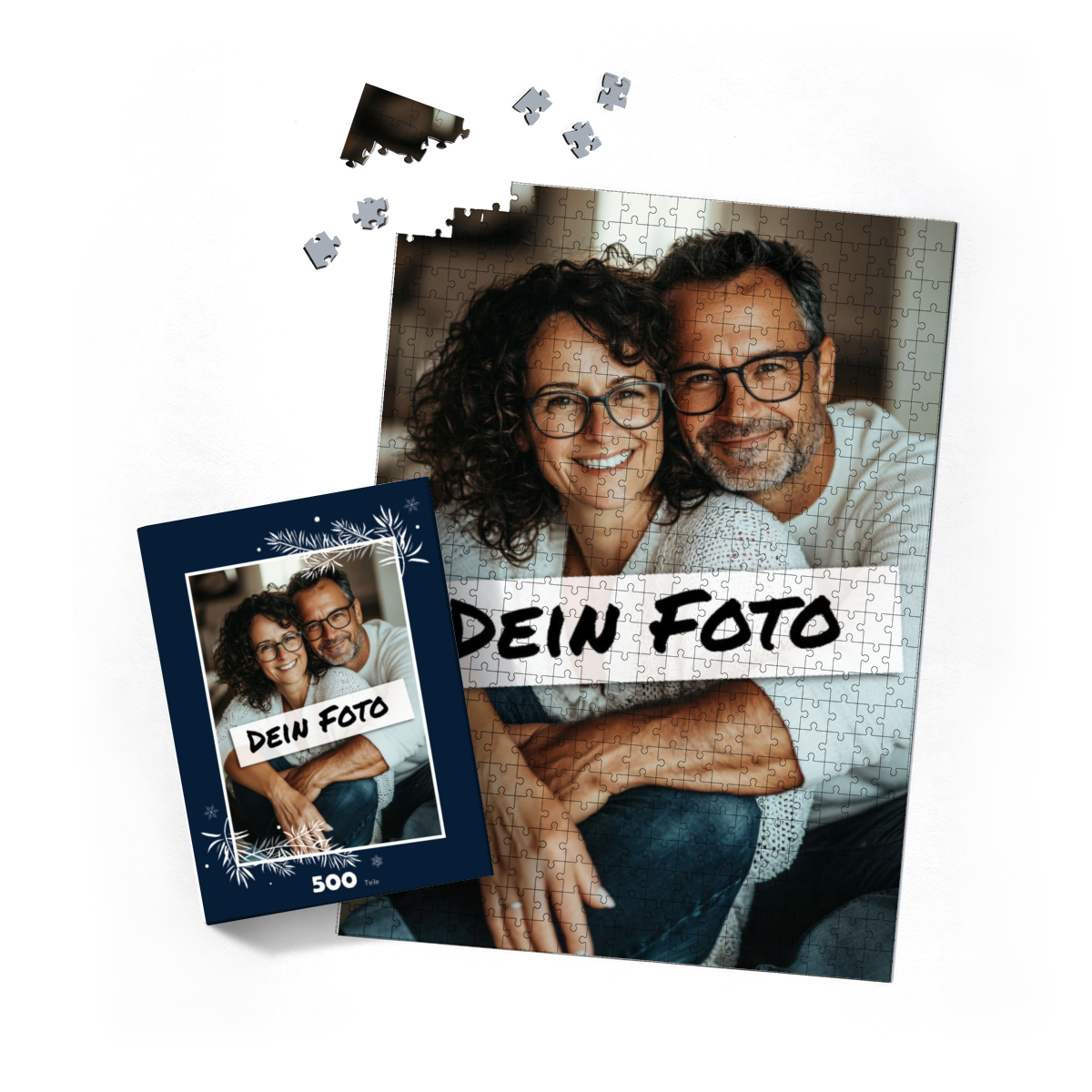Fotopuzzle personalisiert 500 Teile Hoch Erwachsene - Weihnachtszweige