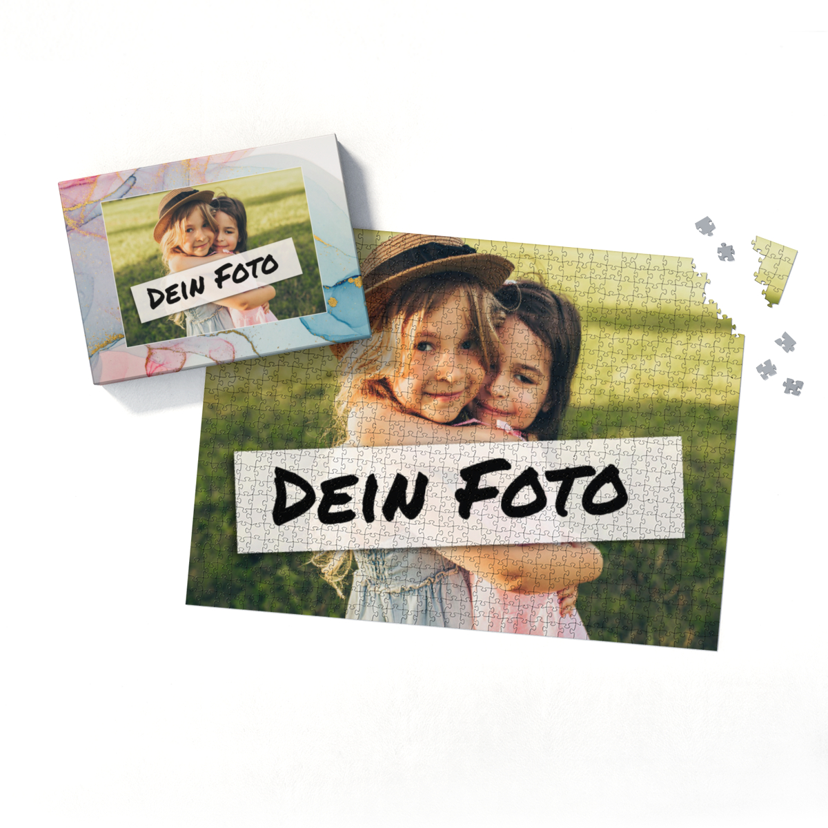 Fotopuzzle mit eigenem Bild - Puzzle selbst gestalten 2000 Teile - Schachtel Farbverlauf - mit Foto personalisiert - Geschenk Valentin, Geburtstag