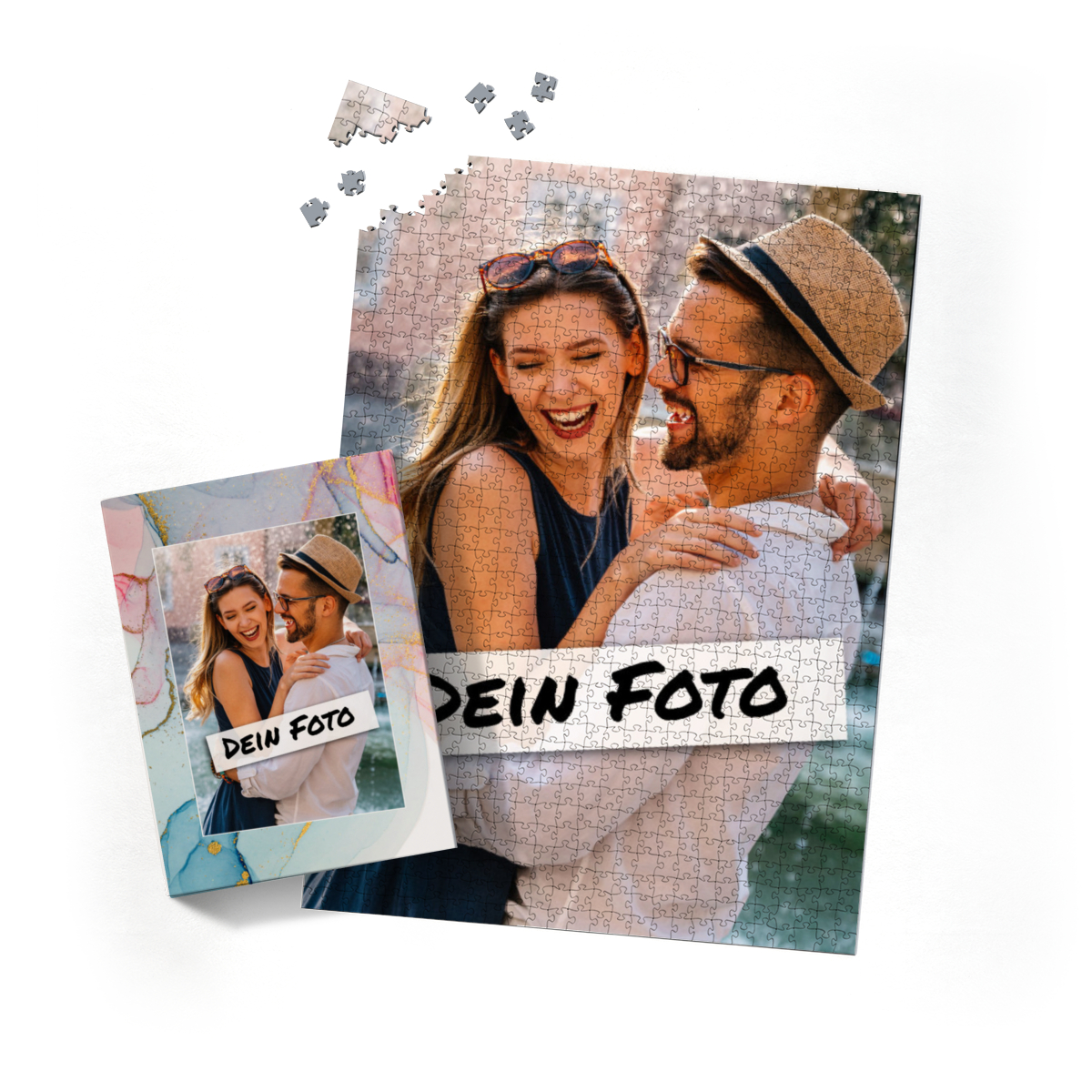 Fotopuzzle mit eigenem Bild - Puzzle selbst gestalten 1000 Teile Hochformat - Schachtel Farbverlauf - mit Foto personalisiert - Geschenk Valentin, Geburtstag