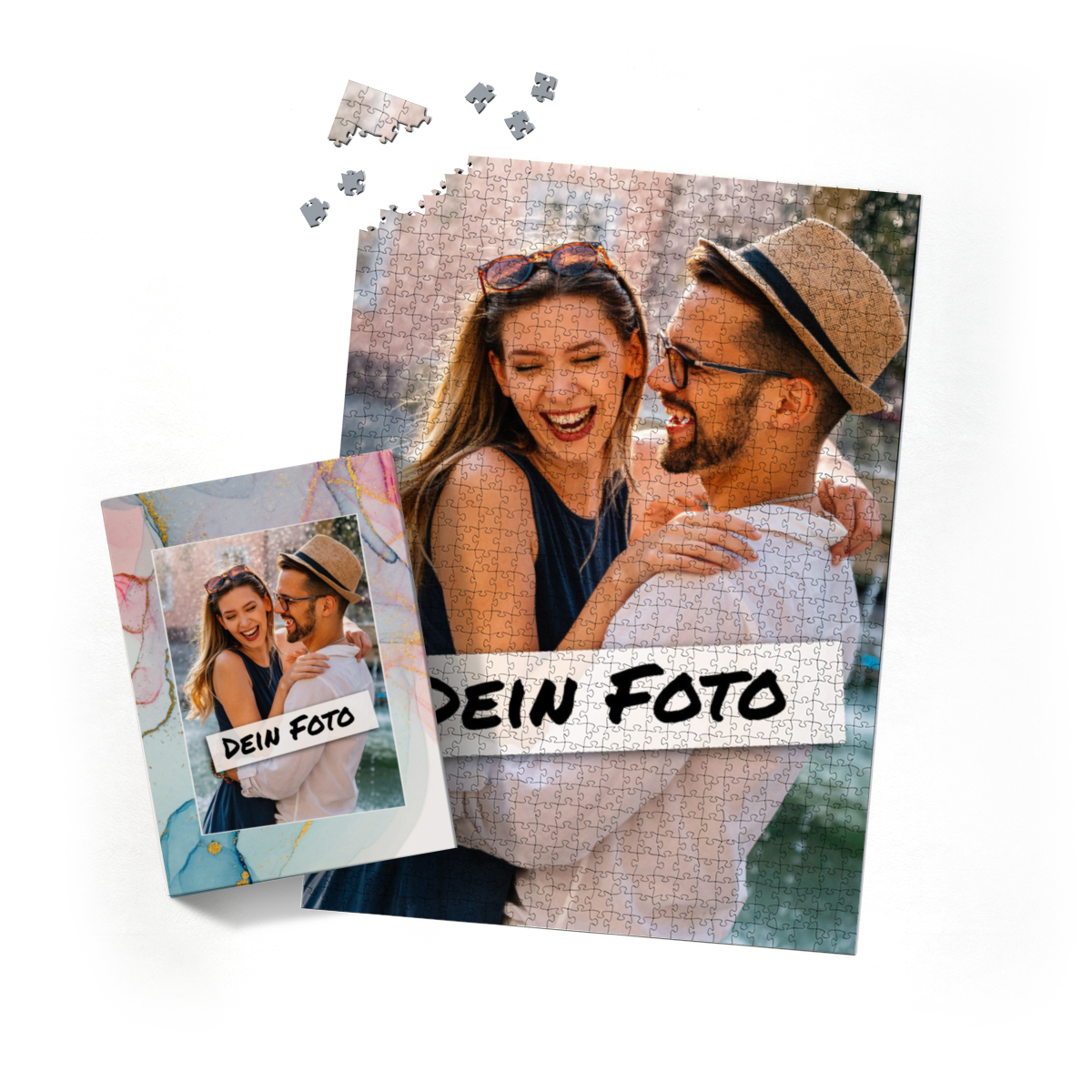 Fotopuzzle mit eigenem Bild - Puzzle selbst gestalten 2000 Teile Hochformat - Schachtel Farbverlauf - mit Foto personalisiert - Geschenk Valentin, Geburtstag