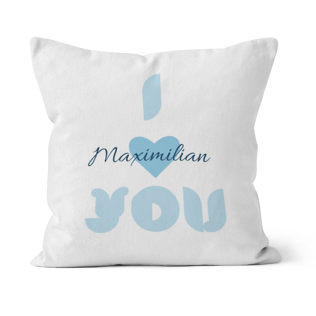 Samtkissenbezug I love you - mit Namen personalisierbar - Geschenkidee Valentinstag Love blue 40 x 40 cm