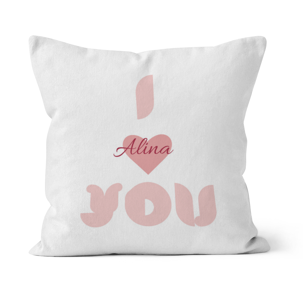 Samtkissenbezug I love you - mit Namen personalisierbar - Geschenkidee Valentinstag Love rose 50 x 50 cm