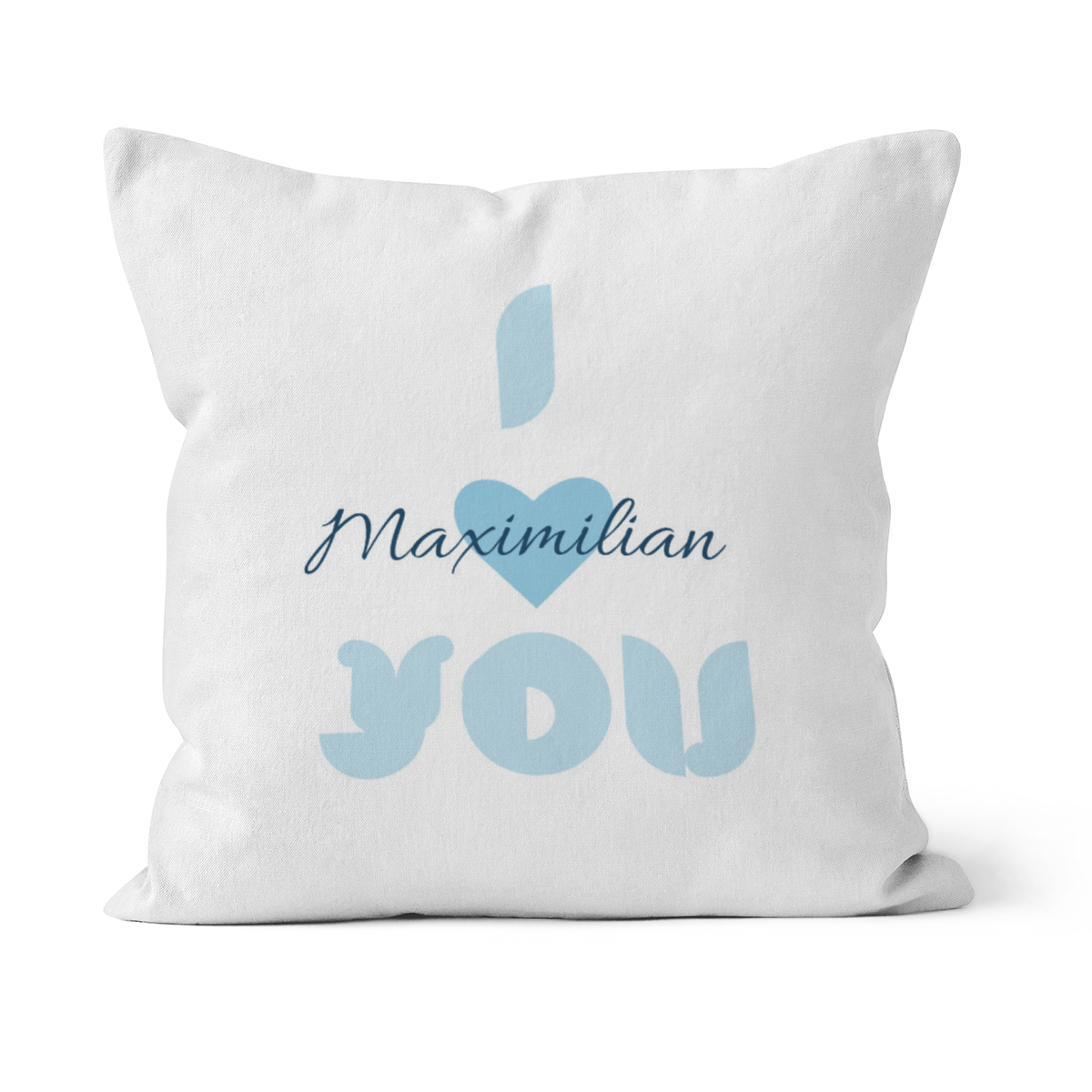 Samtkissenbezug I love you - mit Namen personalisierbar - Geschenkidee Valentinstag Love blue 50 x 50 cm