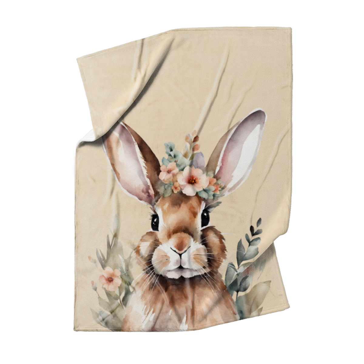 Babydecke Hase mit Blümchen