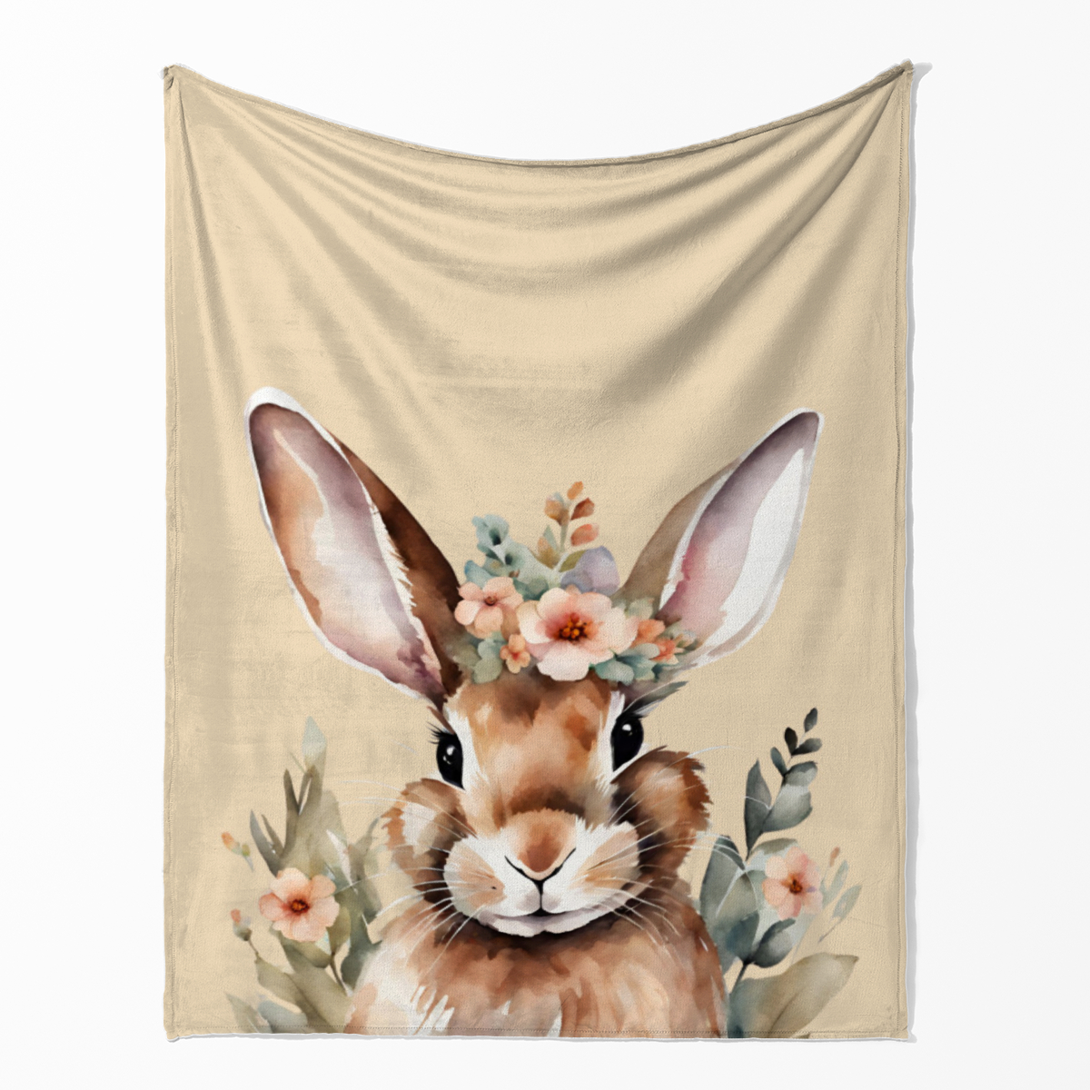 Wohndecke Hase mit Blümchen