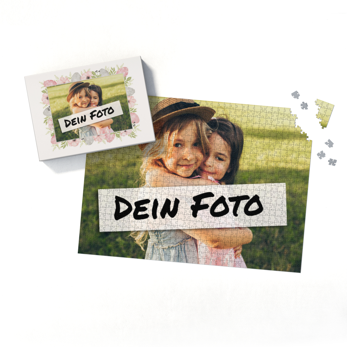 Fotopuzzle mit eigenem Bild - Fotopuzzle selbst gestalten 2000 Teile - Schachtel Osterblumen - Puzzle mit Foto personalisiert - Geschenk Ostern Osterblumen 2000 Teile Quer