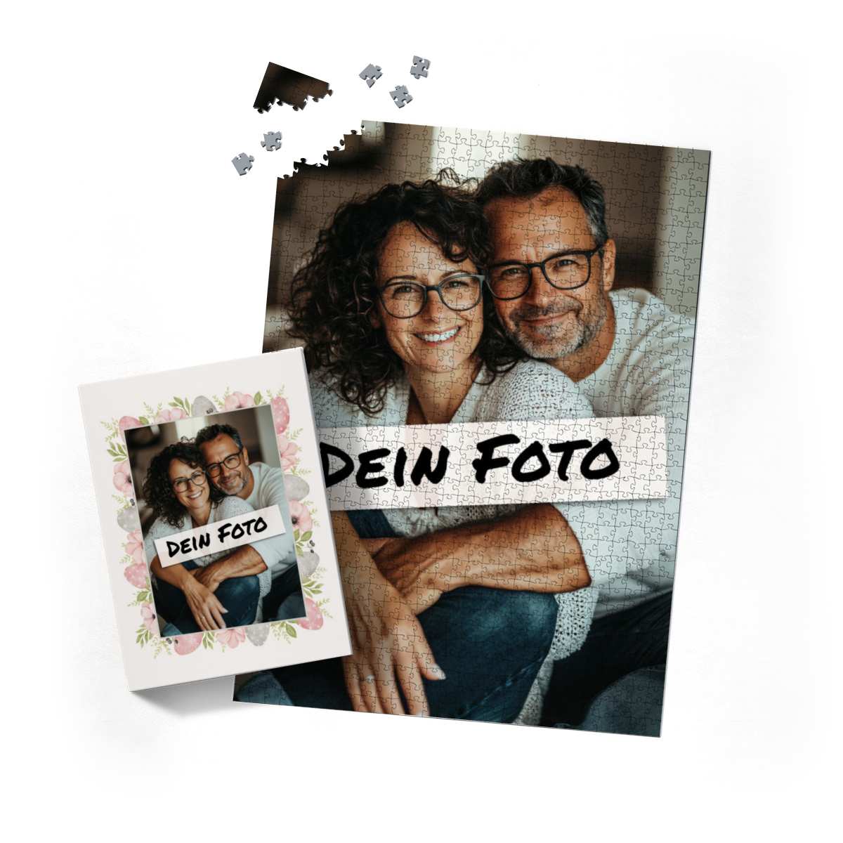 Fotopuzzle mit eigenem Bild - Puzzle selbst gestalten 1000 Teile Hochformat - Schachtel Osterblumen - Puzzle mit Foto personalisiert - Geschenk Ostern Osterblumen 1000 Teile Hoch