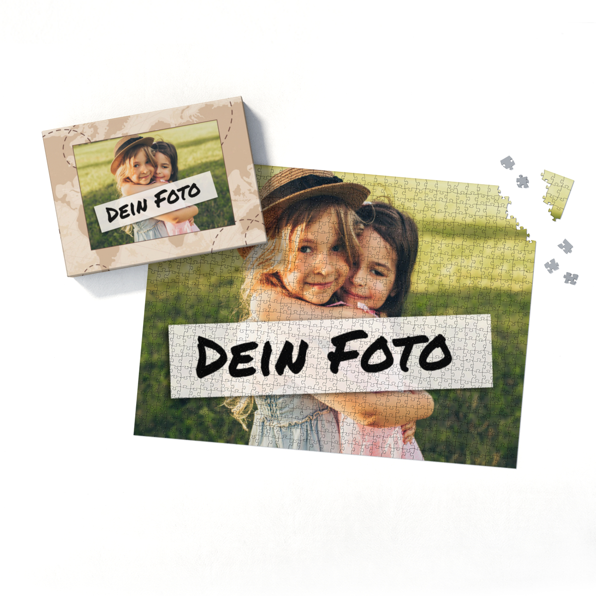 Fotopuzzle mit eigenem Bild - Fotopuzzle selbst gestalten 2000 Teile - Schachtel Weltreise - Puzzle mit Foto personalisiert - Geschenk Geburtstag Weltreise 2000 Teile Quer
