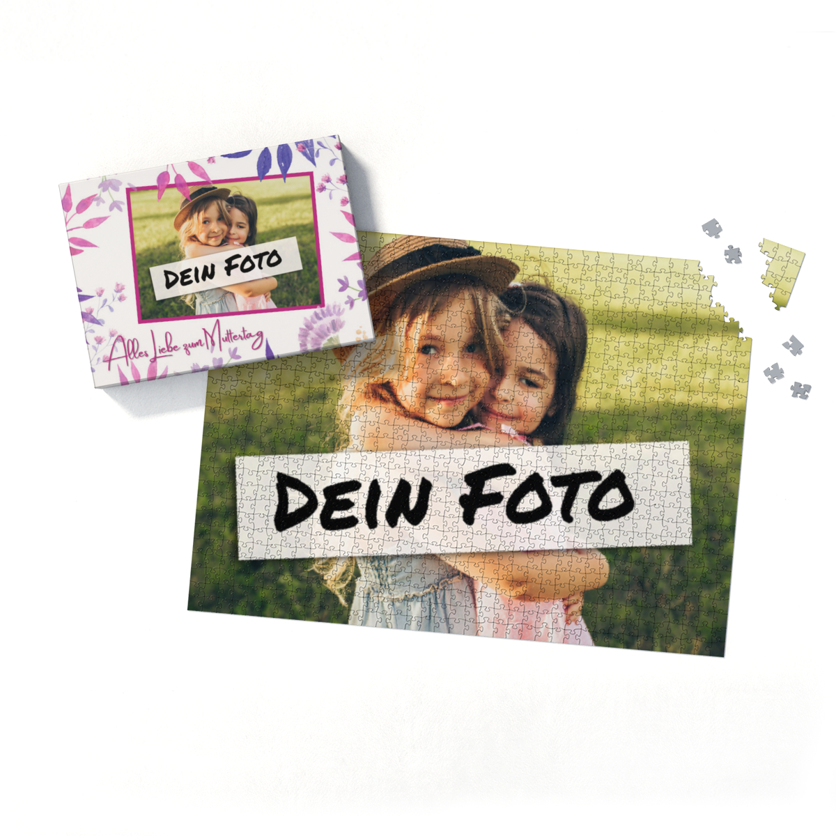 Fotopuzzle mit eigenem Bild - Puzzle selbst gestalten 1000 Teile - Schachtel Muttertag - mit Foto personalisiert - Geschenk Muttertag