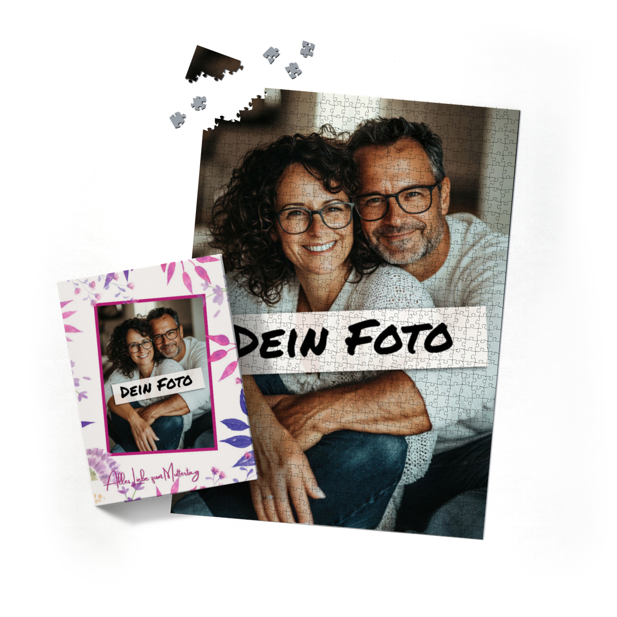 Fotopuzzle mit eigenem Bild - Puzzle selbst gestalten 2000 Teile Hochformat - Schachtel Muttertag - mit Foto personalisiert - Geschenk Mama