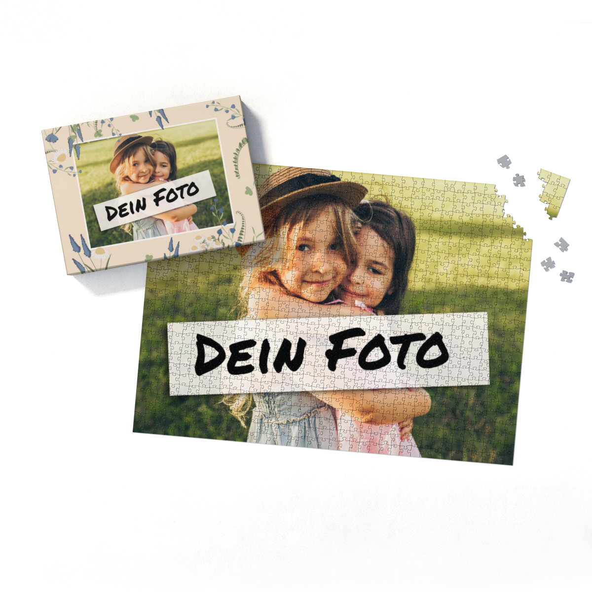 Fotopuzzle mit eigenem Bild - Puzzle selbst gestalten 2000 Teile Querformat - Schachtel Sommerwiese - mit Foto personalisiert - Geschenk Geburtstag