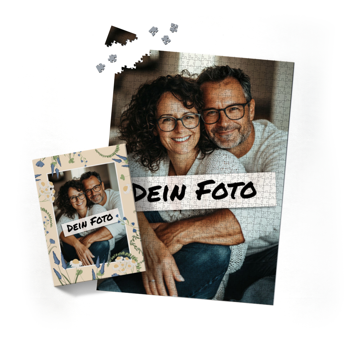 Fotopuzzle mit eigenem Bild - Puzzle selbst gestalten 1000 Teile Hochformat - Schachtel Sommerwiese - mit Foto personalisiert - Geschenk Geburtstag