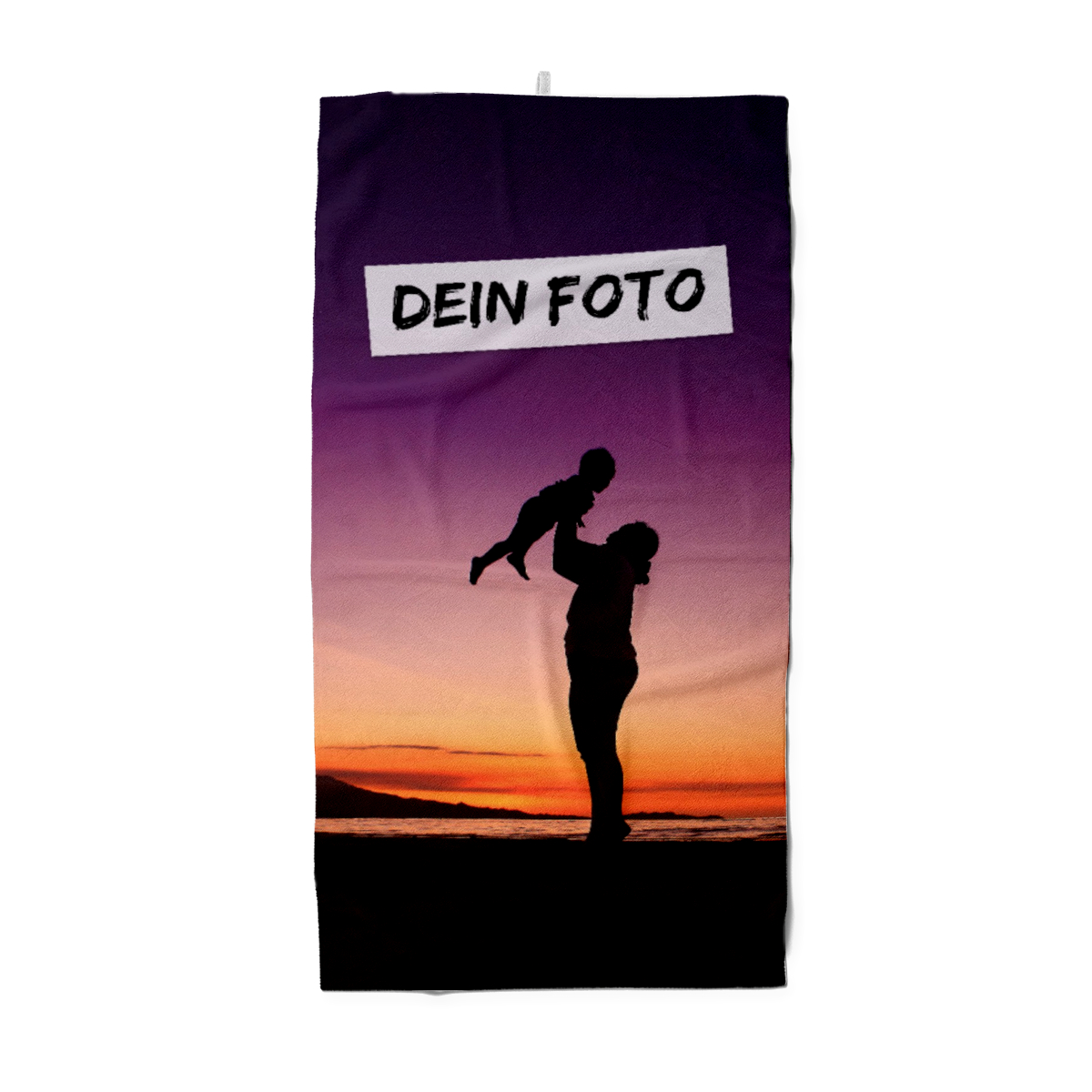 Strandtuch mit Foto - personalisiertes Fotostrandtuch - Badetuch mit eigenem Bild - Foto-Badetuch selbst gestalten - 1 Foto