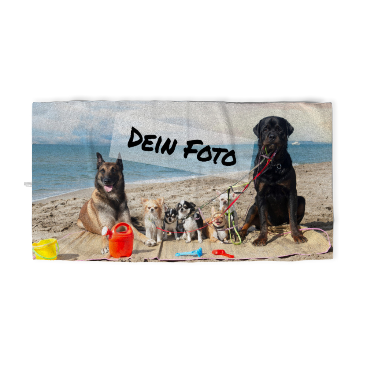 Handtuch mit Foto im Querformat - personalisiertes Fotohandtuch - Foto-Handtuch Quer selbst gestalten - 1 Foto