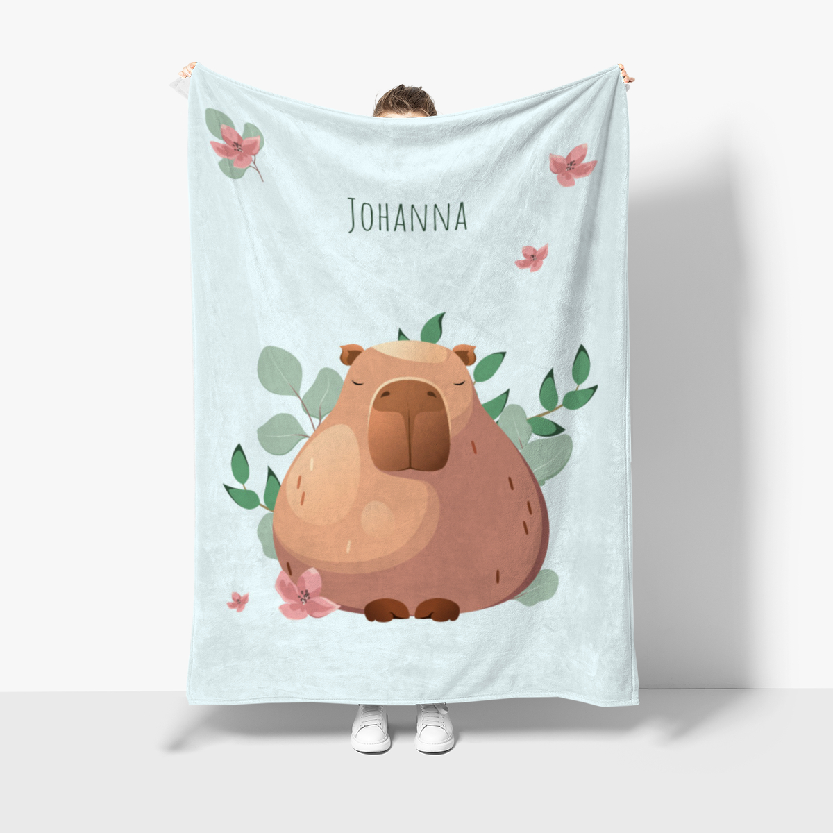 Wohndecke Capybara mit Namen personalisierbar
