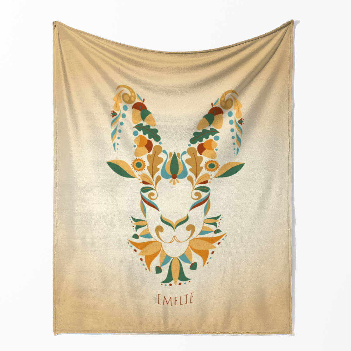 Sternzeichen Wohndecke Steinbock floral mit Namen personalisierbar