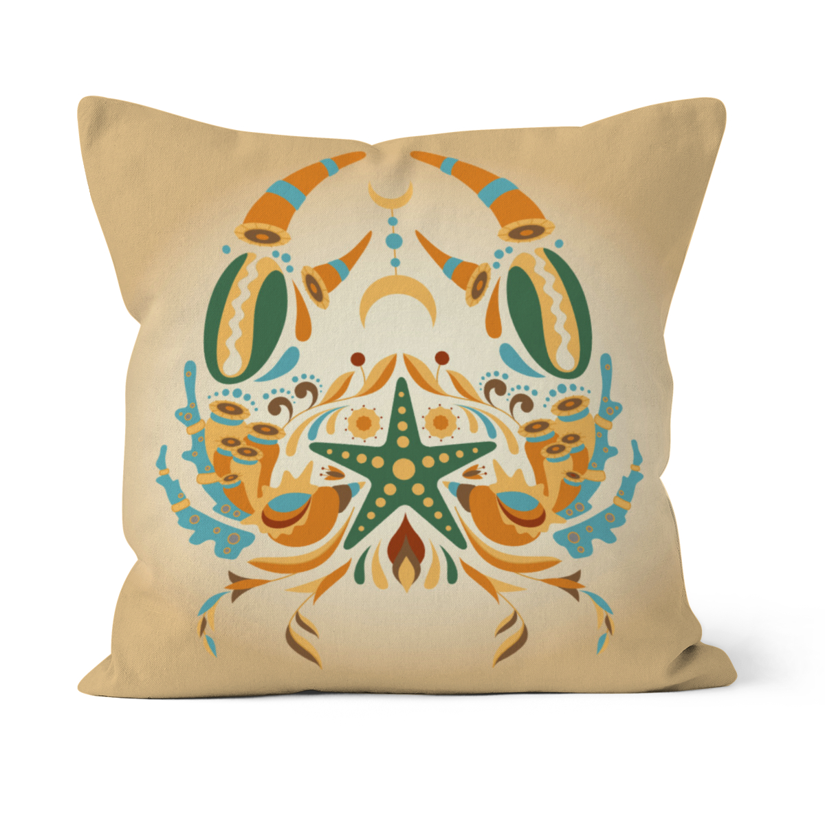 Samtkissen Zodiac Art – Krebs floral