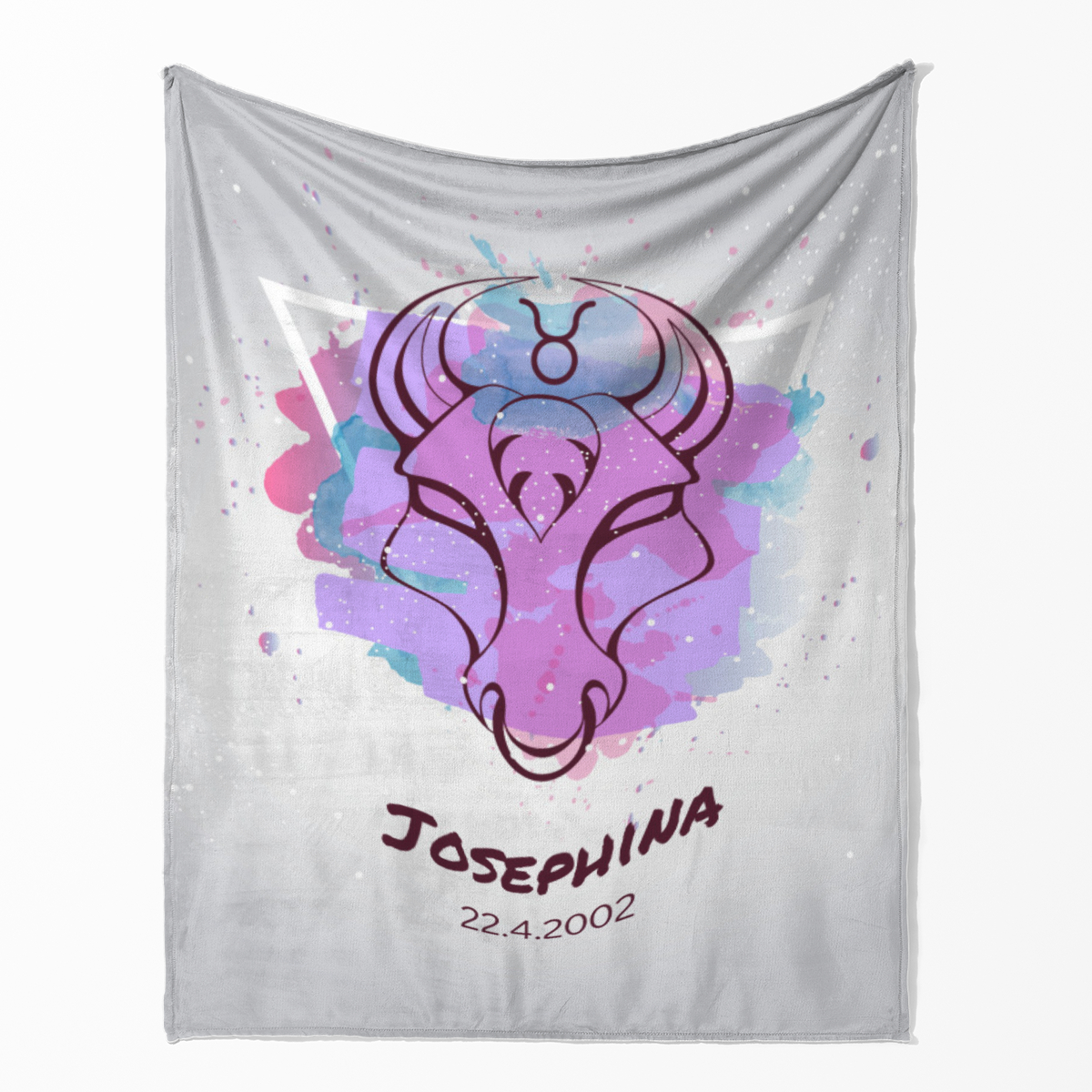 Sternzeichen Wohndecke Stier Splashes mit Namen personalisierbar