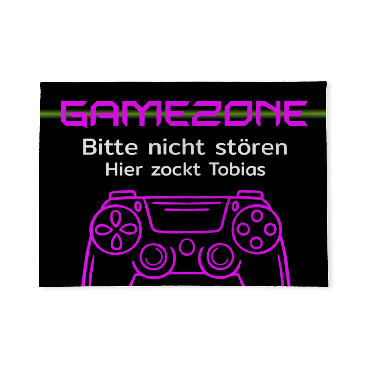 Fußmatte mit Namen personalisierbar - Geschenkidee Einzug, Geburtstag, Richtfest, Umzug - Fussmatte mit Namen - Motiv Gamezone 70 x 50 cm