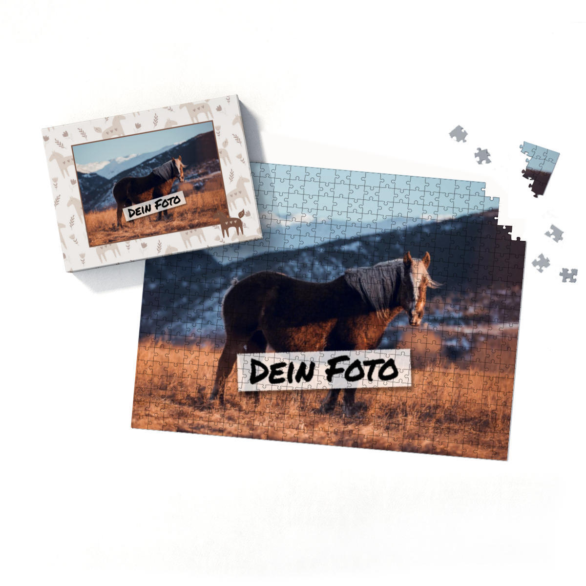 Fotopuzzle personalisiert 500 Teile - Geschenk Pferdefans