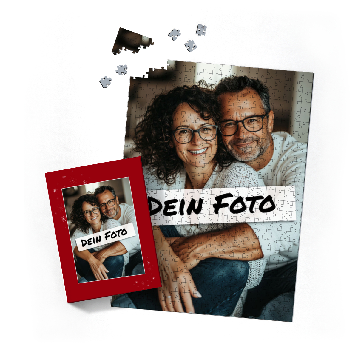 Fotopuzzle personalisiert 500 Teile Hoch Sternchen - Weihnachten