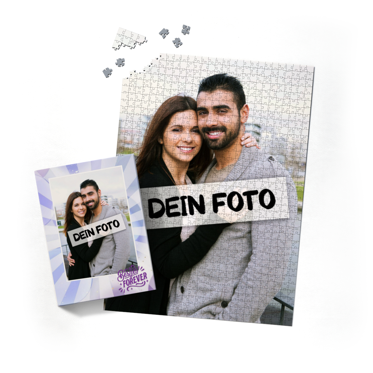 Fotopuzzle 1000 Teile Hoch personalisiert - Schachtel Besties