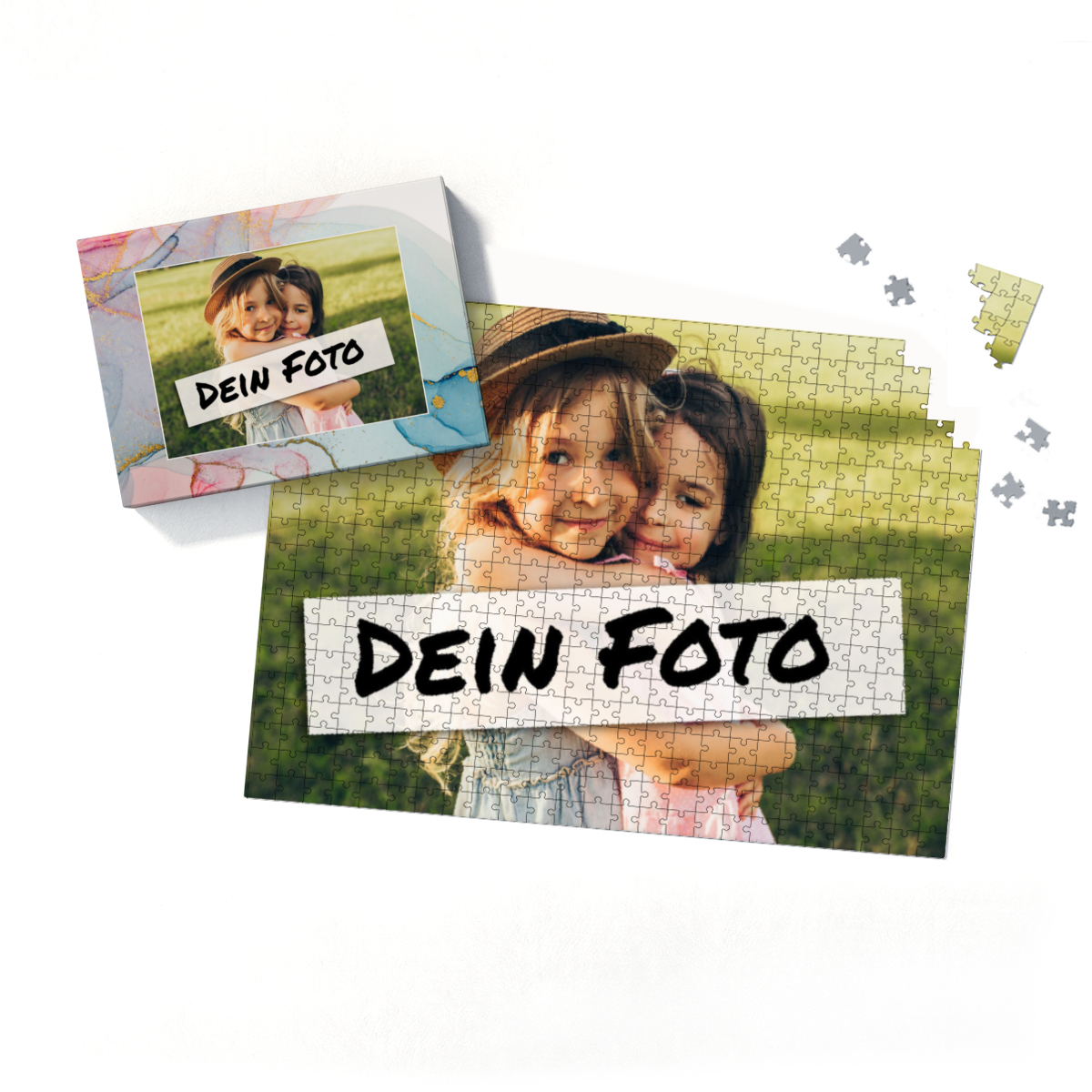 Fotopuzzle 500 Teile personalisiert - Schachtel Farbverlauf