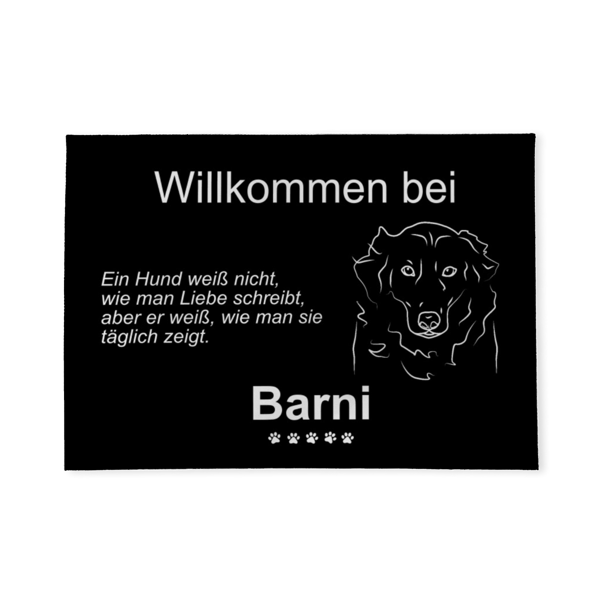 Personalisierte Fußmatte mit Golden Retriever schwarz 70 x 50 cm