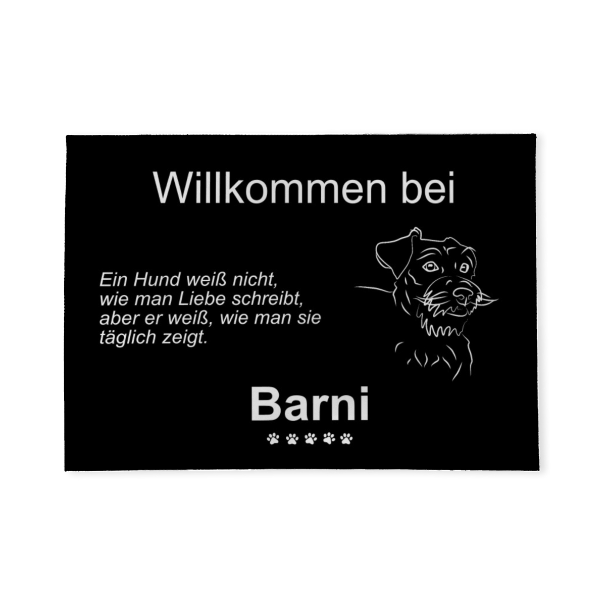 Personalisierbare Fußmatte mit Jack Russell Terrier schwarz 70 x 50 cm