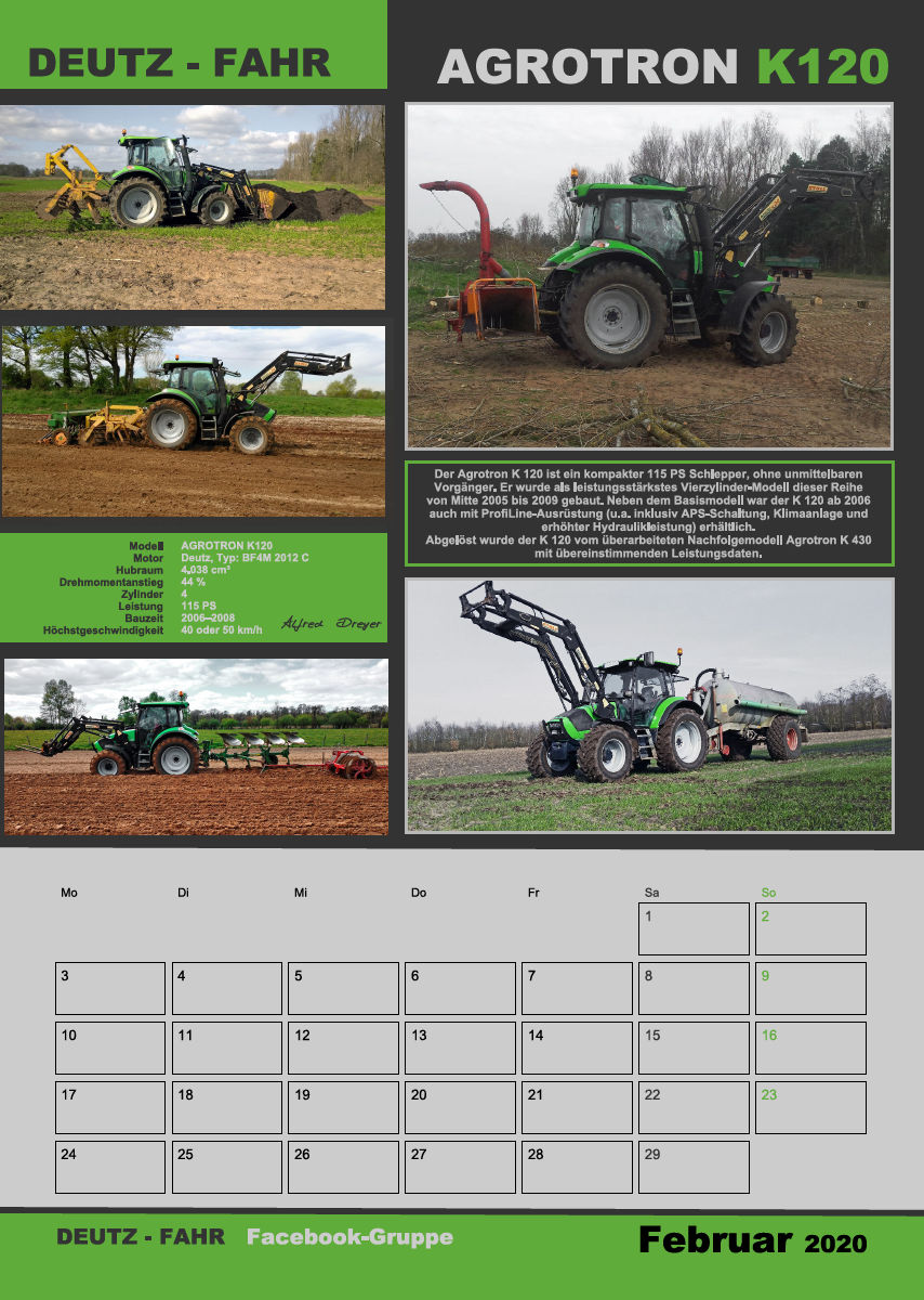  DEUTZ-FAHR Kalender 2020
