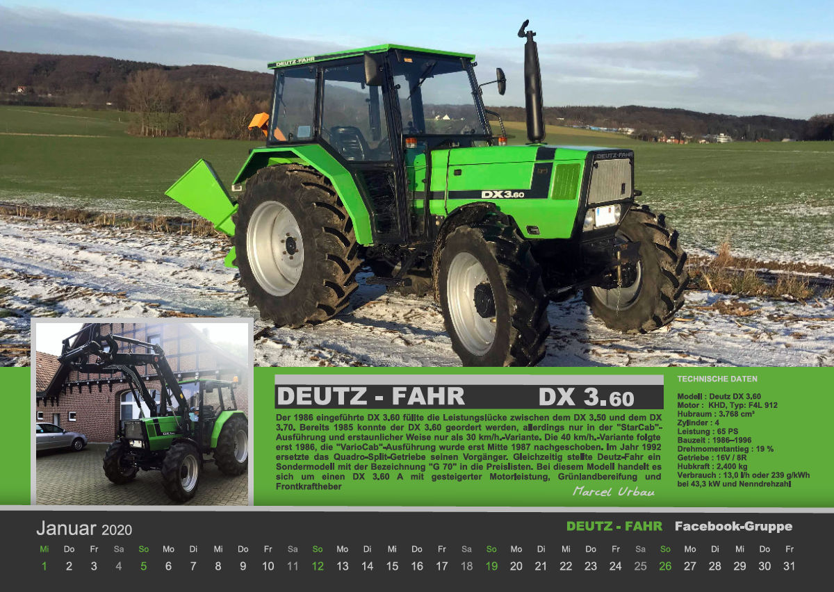  DEUTZ-FAHR Kalender 2020