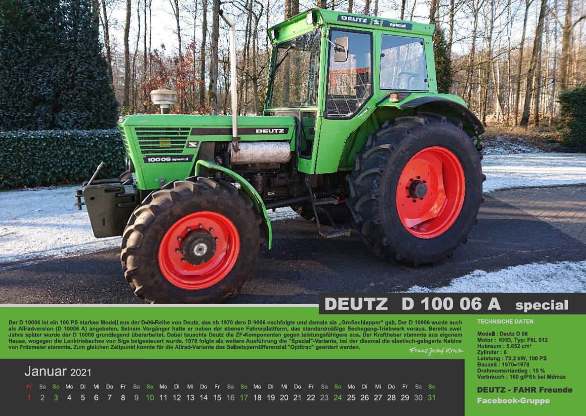 DEUTZ-FAHR Kalender 2021